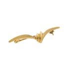 Vintage gouden fantasie broche (gouden broche, geelgoud), Sieraden, Tassen en Uiterlijk, Broches, Ophalen of Verzenden, Gebruikt
