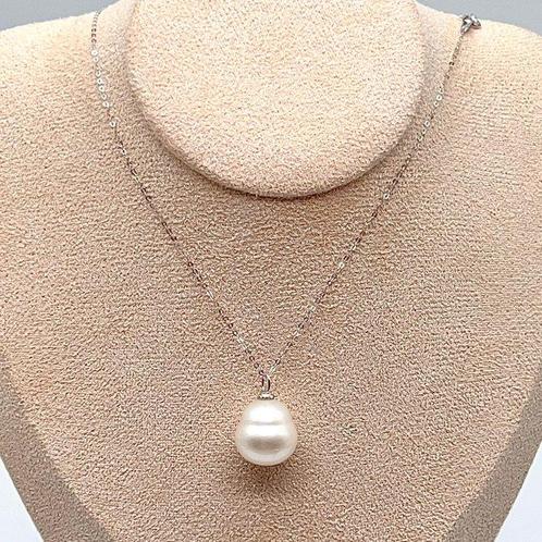 Zonder Minimumprijs - Halsketting Platina Parel - Diamant -, Sieraden, Tassen en Uiterlijk, Kettingen