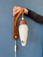 Teak Wood Wall Lamp - Danish Opaline Glass Wall Light - Mid, Huis en Inrichting, Lampen | Wandlampen, Ophalen of Verzenden, Nieuw
