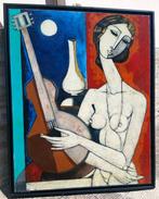 Bruno Landi (1941) - Nudo Femminile con Chitarra, Antiek en Kunst