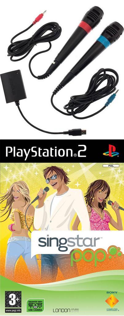 Singstar Pop + Microphones (PlayStation 2), Spelcomputers en Games, Games | Sony PlayStation 2, Gebruikt, Verzenden