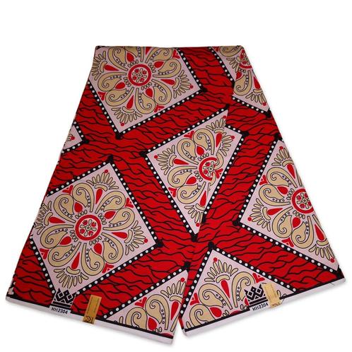 Afrikaanse stof - Rood Royal - 100% katoen, Hobby en Vrije tijd, Stoffen en Lappen, Nieuw, Ophalen of Verzenden