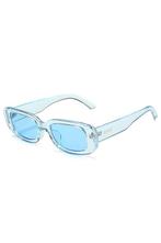 Smalle Zonnebril Rechthoekige Afgeronde Glazen 90s Y2K Lich, Nieuw, Blauw, Ophalen of Verzenden