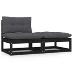 Loungeset grenenhout 2-delig | Tweedekansje | Zwart, Tuin en Terras, 2 zitplaatsen, Nieuw, Ophalen of Verzenden, Tuinset
