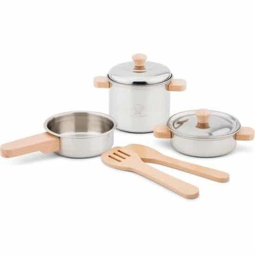New Classic Toys - Speelgoed Metalen Pannenset - Keuken, Kinderen en Baby's, Speelgoed | Overig, Zo goed als nieuw, Ophalen of Verzenden
