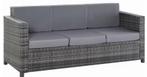 Grijze 3-zits Loungebank met Kussen - Tuin, Terras, Balkon, Tuin en Terras, Tuinbanken, Verzenden, Nieuw