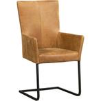 Leren eetkamerstoel Dare met armleuning - Kenia Walnut (cog, Huis en Inrichting, Stoelen, Overige kleuren, Nieuw, Leer, Ophalen of Verzenden