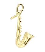 Gouden Saxofoon middel ketting hanger, Sieraden, Tassen en Uiterlijk, Verzenden, Nieuw