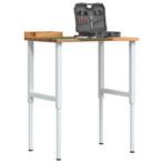vidaXL Werkbank 80x60x(71,5-98) cm eikenhout lichtbruin, Doe-het-zelf en Verbouw, Werkbanken, Verzenden, Nieuw