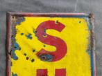 Shell - ORIGINAL gas station Shell enamel sign Emailschild, Antiek en Kunst