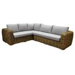 Sumatra XL hoek loungeset 2-delig naturel rotan, Tuin en Terras, Tuinsets en Loungesets, Ophalen of Verzenden, Nieuw