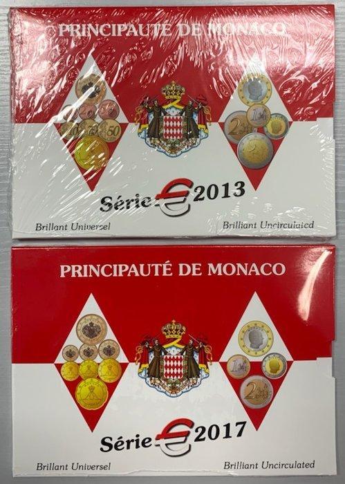 Monaco. Year Set (BU) 2013/2017 (2 sets), Postzegels en Munten, Munten | Europa | Euromunten