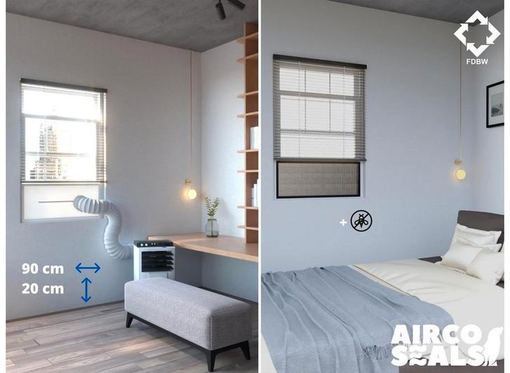 Airco Raamafdichting Mobiele Airco Voor Schuifraam – Met Hor, Witgoed en Apparatuur, Airco's, Nieuw, Verzenden