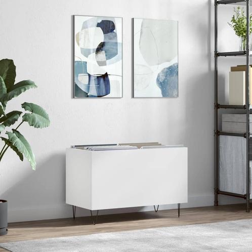 vidaXL Platenkast 74,5x38x48 cm bewerkt hout wit, Huis en Inrichting, Woonaccessoires | Cd- en Dvd-rekken, Nieuw, Verzenden