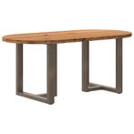 vidaXL Eettafel 180x90x74 cm ovaal massief eikenhout, Huis en Inrichting, Tafels | Eettafels, Verzenden, Nieuw