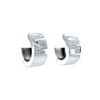 Witgouden klapcreolen met diamant 18 karaat, Sieraden, Tassen en Uiterlijk, Oorbellen, Verzenden, Zo goed als nieuw, Wit, Goud