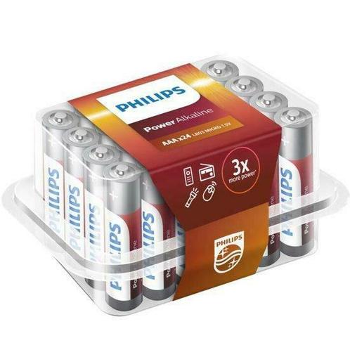 Philips Power Alkaline batterijen AAA 24-pack, Computers en Software, Accu's en Batterijen, Nieuw, Verzenden