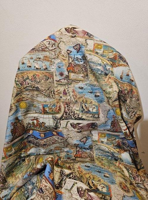 Stoffen oude kaarten De Koninkrijken van Hispania -, Antiek en Kunst, Antiek | Kleden en Textiel