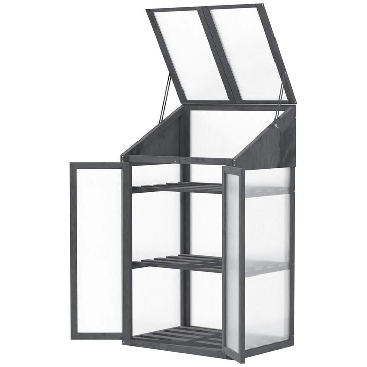 TRUUSK Houten Kweekbak 70x50x120 cm - Met Afdekking en Venst, Tuin en Terras, Aarde en Mest, Verzenden
