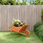 vidaXL Plantenbak kruiwagen 128x45,5x43 cm massief vurenhout, Verzenden, Nieuw