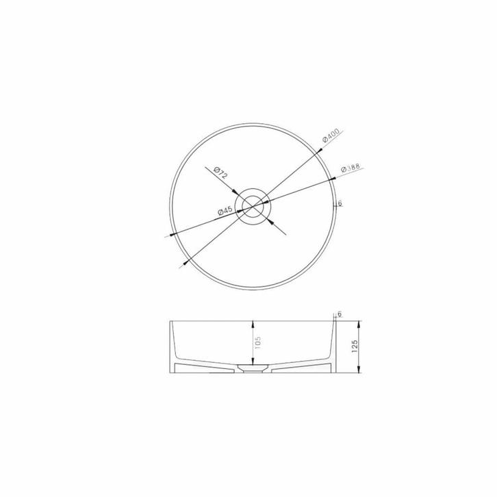 Opbouwwastafel Ideavit Solidthin 40x40x12.5 cm Solid Surface, Doe-het-zelf en Verbouw, Sanitair, Ophalen of Verzenden