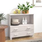 vidaXL Dressoir HAMAR 85x35x80 cm massief grenenhout wit, Huis en Inrichting, Kasten | Dressoirs, Verzenden, Nieuw, 50 tot 100 cm