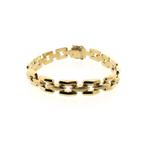 Gouden panter schakel armband | 19,5 cm (vintage) (vintage), Ophalen of Verzenden, Gebruikt, Overige kleuren, Goud