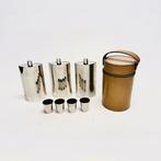 TIN-LINED - Flacon - Met tinlaag 13 OZ - Chroom, Leder