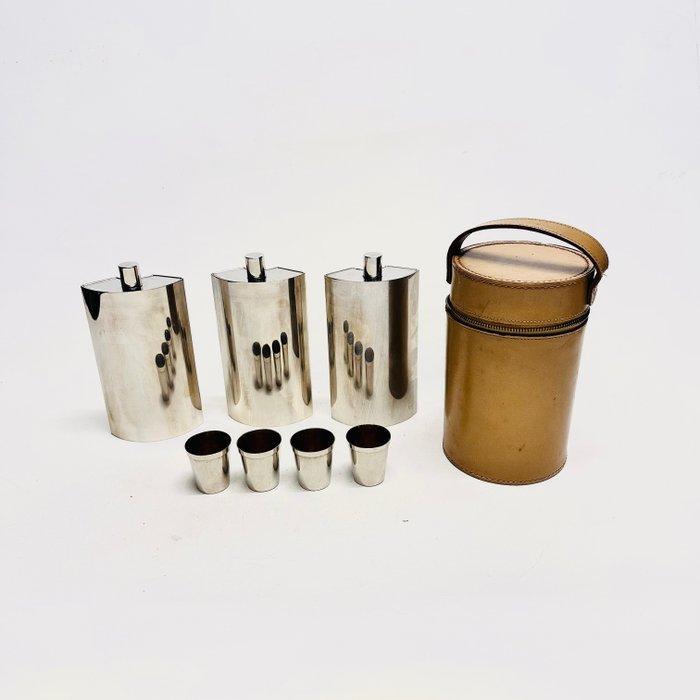 TIN-LINED - Flacon - Met tinlaag 13 OZ - Chroom, Leder, Antiek en Kunst, Antiek | Meubels | Stoelen en Banken