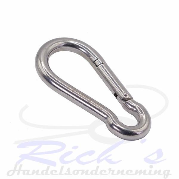 Karabijnhaak RVS 60 x 6 mm, Auto diversen, Aanhangwagen-onderdelen, Nieuw, Ophalen of Verzenden