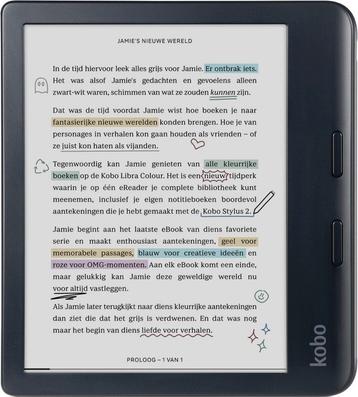 Kobo Libra Colour - E-Reader - 7 inch - 32GB - Zwart beschikbaar voor biedingen