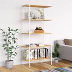 vidaXL Opbergrek 5-laags 80x40x163 cm wit en eikenkleurig, Huis en Inrichting, Verzenden, Nieuw, 50 tot 100 cm, Metaal