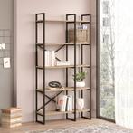 Boekenkast Vesanto schap 175x87,5x30 cm zwart en eikenkleuri, Huis en Inrichting, Kasten | Boekenkasten, Verzenden, Nieuw