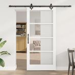 vidaXL Schuifdeur met Hardware Set ORKDALWit Massief Hout, Verzenden, Nieuw