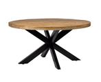 Ronde eettafel Strong Spider Mangohout | Livingfurn-140 cm, Huis en Inrichting, Tafels | Eettafels, Ophalen of Verzenden, Nieuw