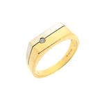 Bicolor gouden heren ring; Jeunesse | Diamant 0,03 ct., Sieraden, Tassen en Uiterlijk, Goud, Gebruikt, Verzenden, Overige kleuren