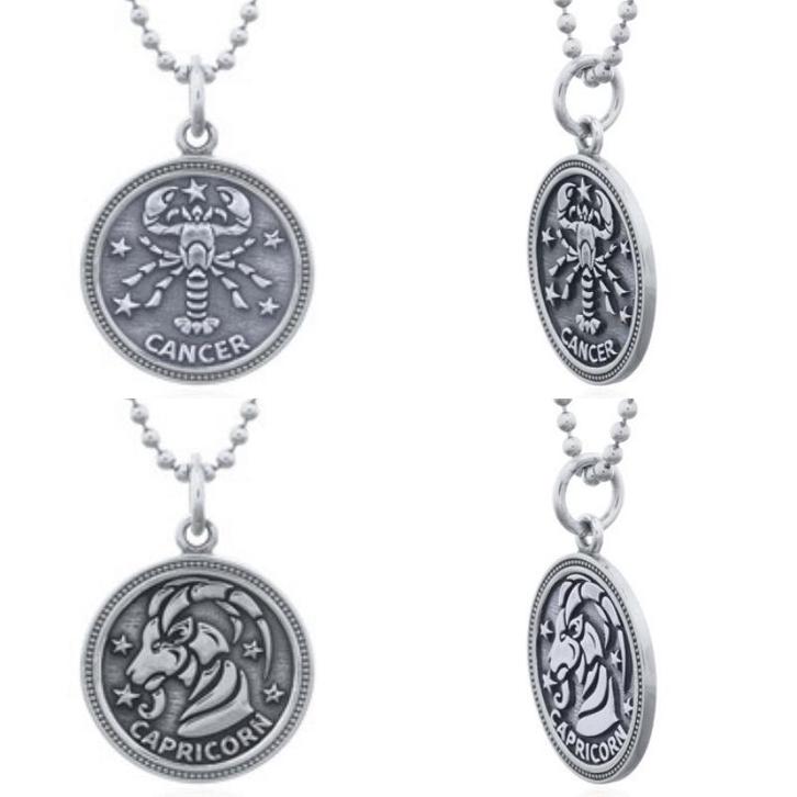 Echt zilveren ronde sterrenbeeld kettinghanger, Sieraden, Tassen en Uiterlijk, Kettinghangers, Nieuw, Verzenden