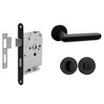 Deurbeslag set met WC-slot en deurklink Rinnovo zwart gev..., Ophalen of Verzenden, Nieuw, Overige materialen, Klink of Kruk
