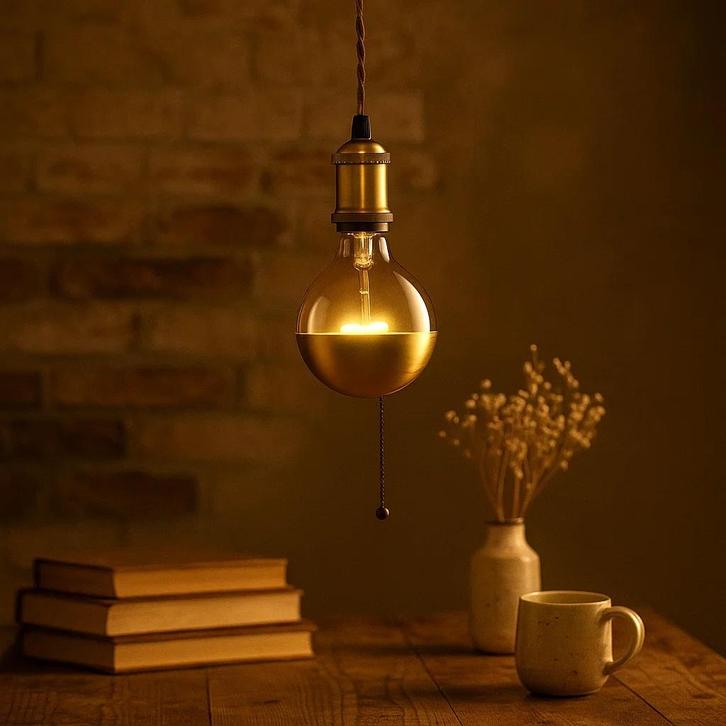 Hanglamp Byron antiek messing Binnenverlichting, Huis en Inrichting, Lampen | Hanglampen, 75 cm of meer, Nieuw, Overige materialen