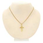 Gouden hanger van een kruis met corpus | INRI, Ophalen of Verzenden, Gebruikt, Goud, Overige merken