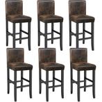 Barkruk van kunstleer - oud bruin, Set van 6, Huis en Inrichting, Barkrukken, Verzenden, Nieuw