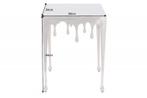 Extravagante bijzettafel LIQUID LINE S 34cm zilver, Ophalen of Verzenden, Nieuw