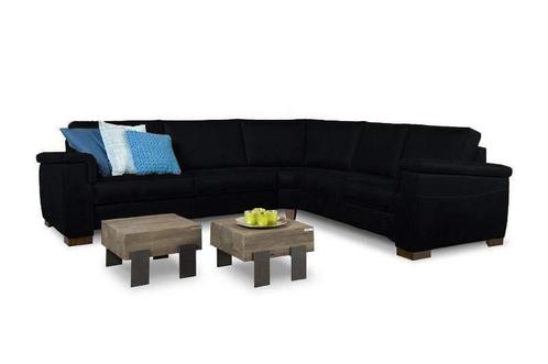 Hoekbankstel Elsen - hoekbanken - Zwart, Huis en Inrichting, Banken | Sofa's en Chaises Longues, Nieuw, Stof