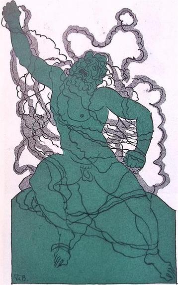 Parodie van de Laocoöngroep op spotprent (lijst optie) beschikbaar voor biedingen