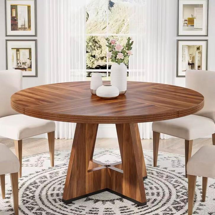 Nieuwe Ronde Eettafel 120cm – Boerderijstijl Hout, Landelijk, Huis en Inrichting, Tafels | Eettafels, 100 tot 150 cm, 100 tot 150 cm