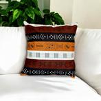 Afrikaans kussen | Bruine Bogolan Symbols - Sierkussen 45x45, Huis en Inrichting, Woonaccessoires | Kussens, Ophalen of Verzenden