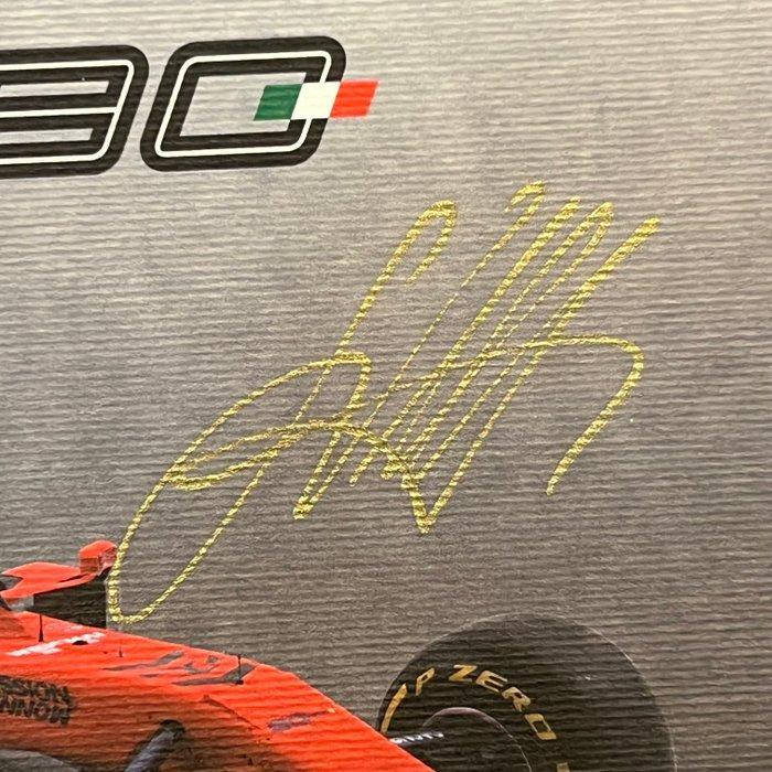 Ferrari - SF 90 Fan Card Signed - Sebastian Vettel - Charles, Verzamelen, Automerken, Motoren en Formule 1