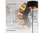 B.K.Licht - Vloerlamp - E27 fitting - zwart-goud - h: 145cm, Huis en Inrichting, Verzenden, Zo goed als nieuw