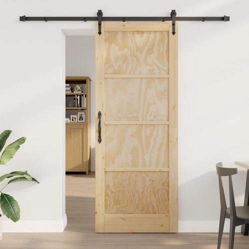 vidaXL Schuifdeur met hardware set ORKDALvan massief, Doe-het-zelf en Verbouw, Deuren en Horren, Nieuw, Verzenden