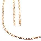 Gouden lange Figaro schakel ketting; FARO | 76 cm, Sieraden, Tassen en Uiterlijk, Kettingen, Ophalen of Verzenden, Gebruikt, Overige kleuren